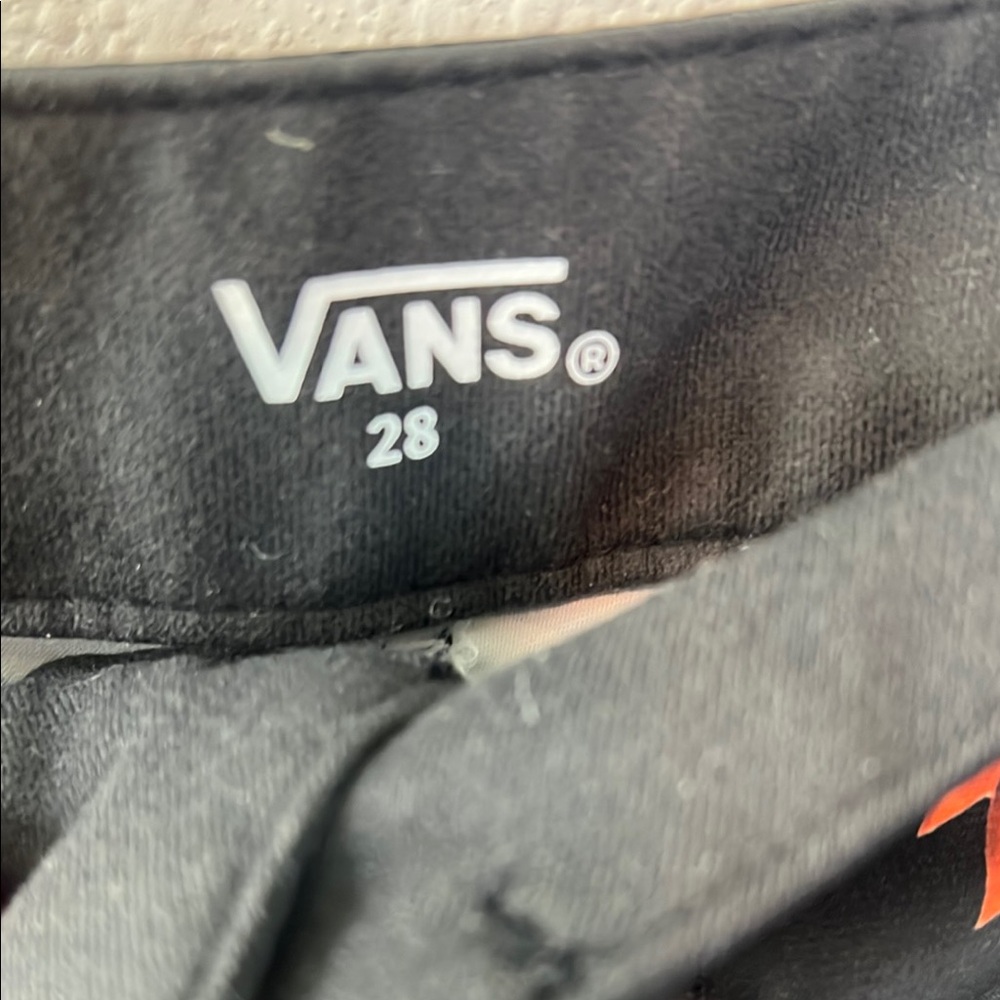Vans Black and Orange Board Shorts with Tropical Floral Design - Picture 2 of 5